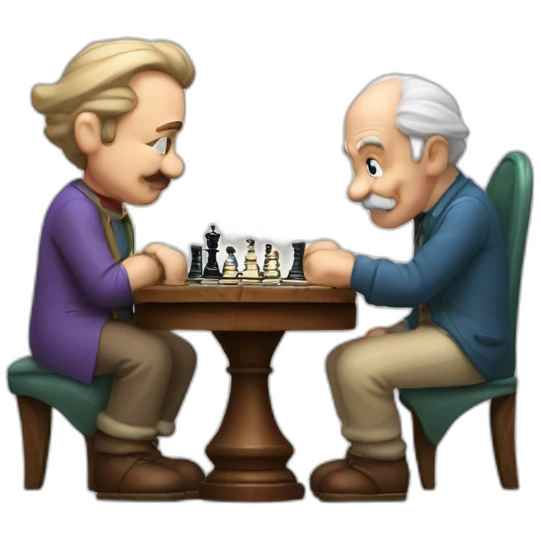 Chess with mario and old man emoji