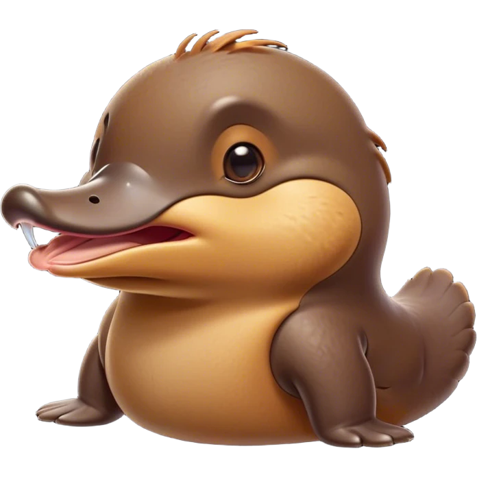 Cinematic Cute Yawning Platypus Portrait Emoji, Head tilted slightly with a dramatic, wide-open yawn, showcasing a soft, textured brown fur with a relaxed duckbill and droopy eyes in drowsy contentment, Simplified yet irresistibly adorable features, highly detailed, glowing with a soft, cozy glow, high shine, relaxed yet expressive, stylized with a touch of quirky charm, bright and endearing, soft glowing outline, capturing the essence of a sleepy yet affectionate platypus, so drowsy it feels like it could float out of the screen and curl up for a nap! emoji