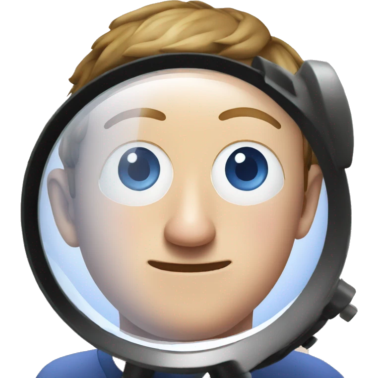 Mark zuckerberg with a magnifier emoji
