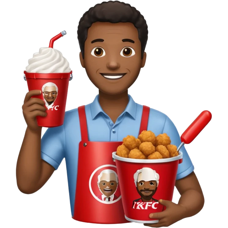 Black man with kfc bucket and dildo emoji