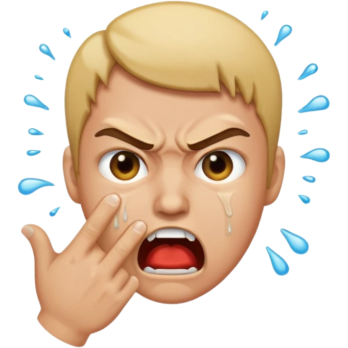 Throwing spit in someone's face emoji