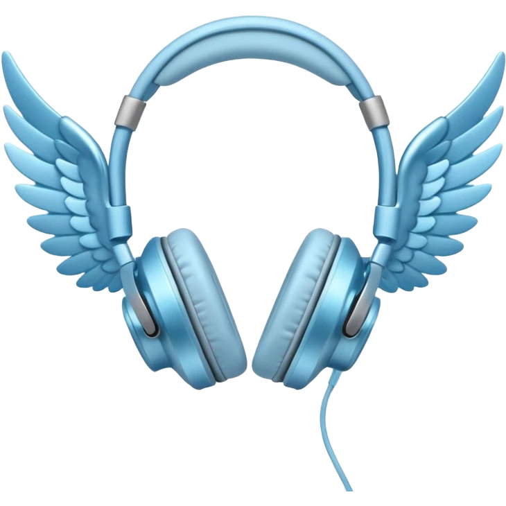 light blue headphones with wings emoji