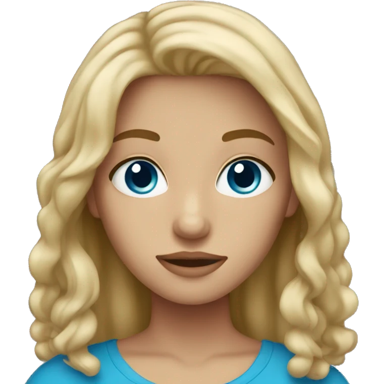 Dark blonde girl with blue eyes emoji
