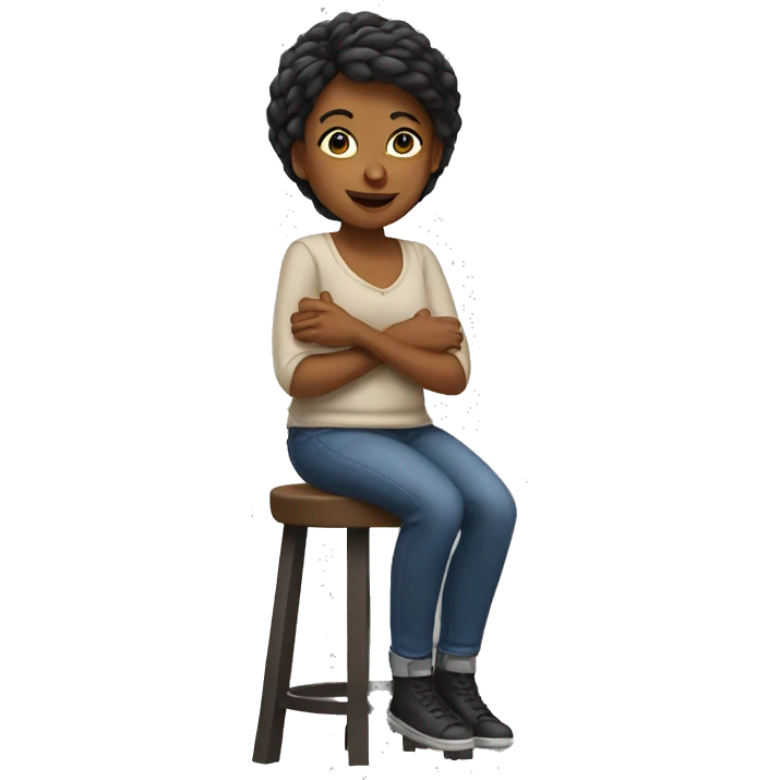 woman sitting on stool emoji