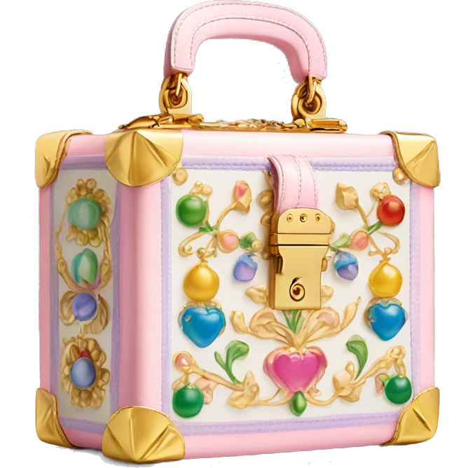 Dolce and Gabbana small box bag with colourful pastel ornament and golden detais  emoji
