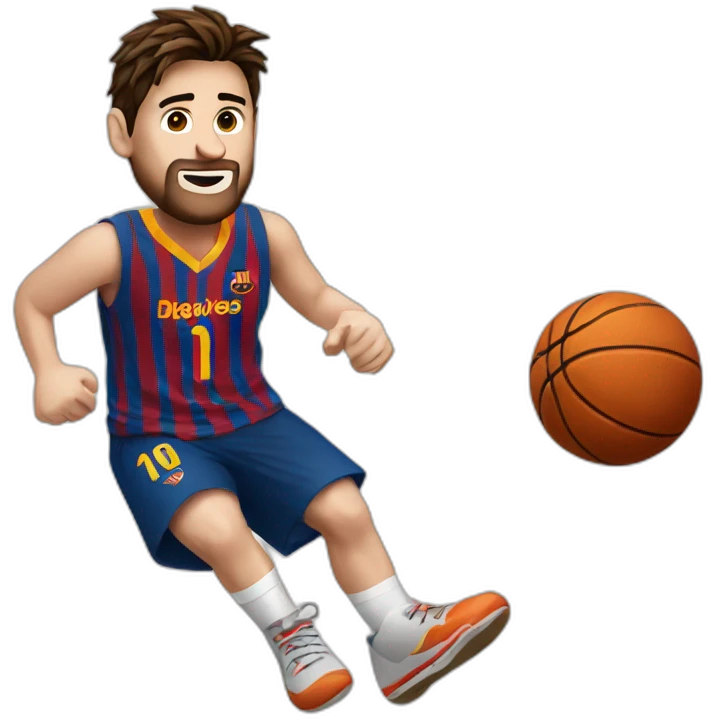Messi playing basketball emoji