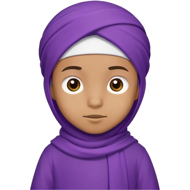 Little Boy Muslim Character with Purple Clothes emoji