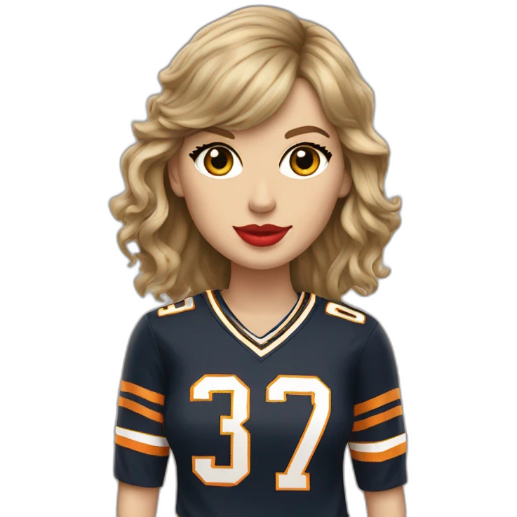 Taylor Swift in a Chief’s jersey emoji