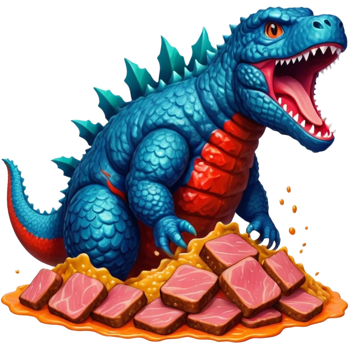 SPAM meat godzilla slop art emoji