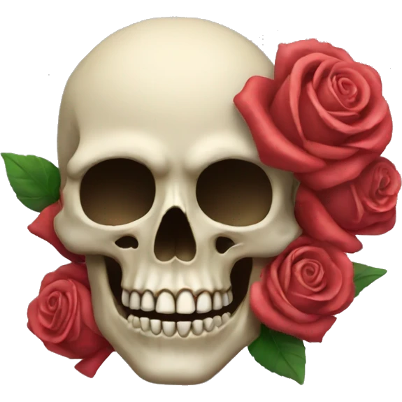Skull with roses emoji