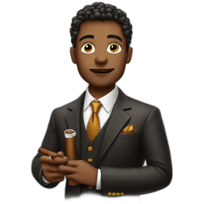 young rich man with cigar emoji