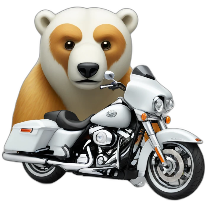 polar bear on harley davidson emoji