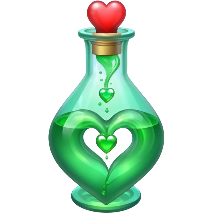 green potion and heart emoji