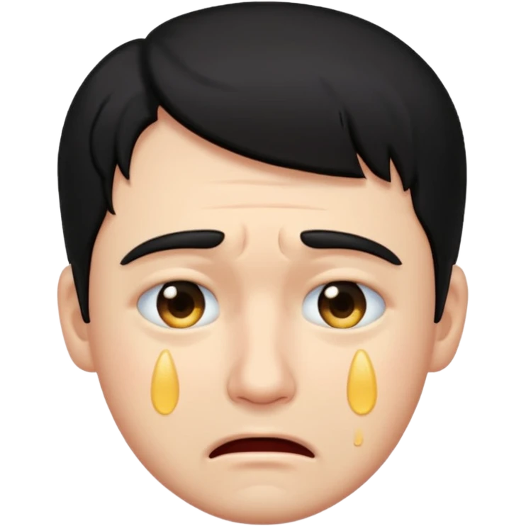 man crying with black hair emoji