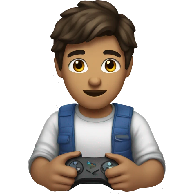 Brunette Boyfriend playing video games  emoji