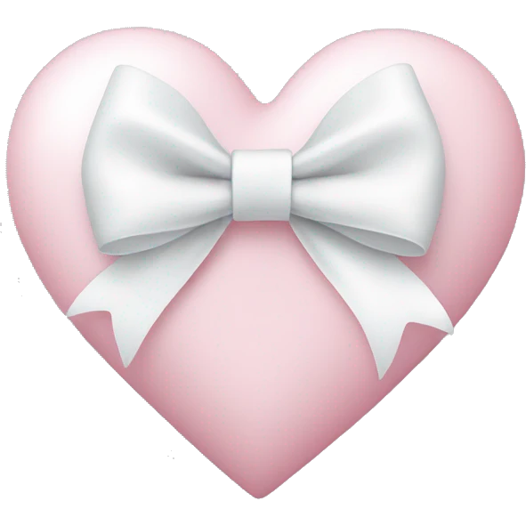 Pastel pink heart with white bow emoji