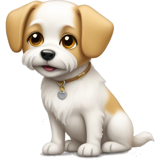 White and Honey small dog emoji