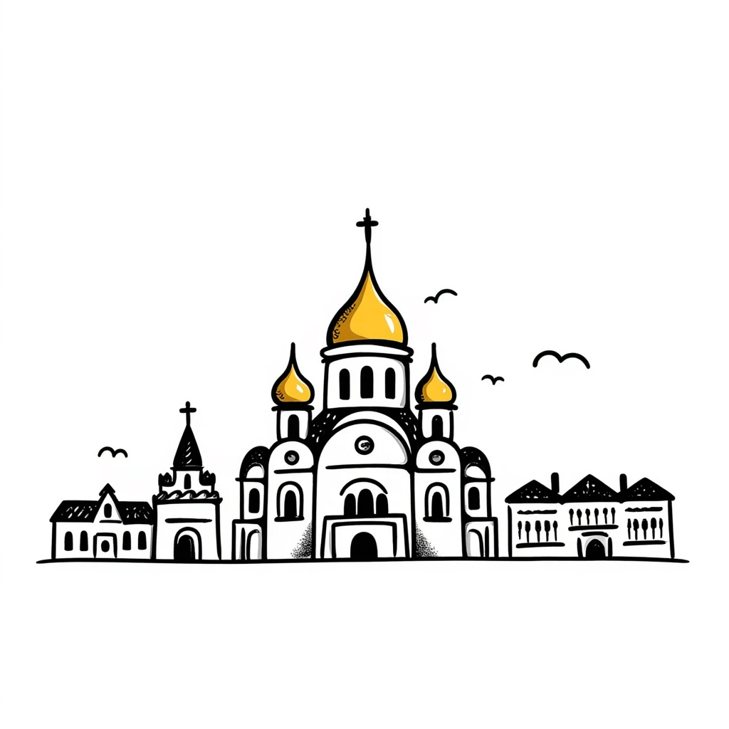 Kyiv skyline with Saint Sophia Cathedral emoji