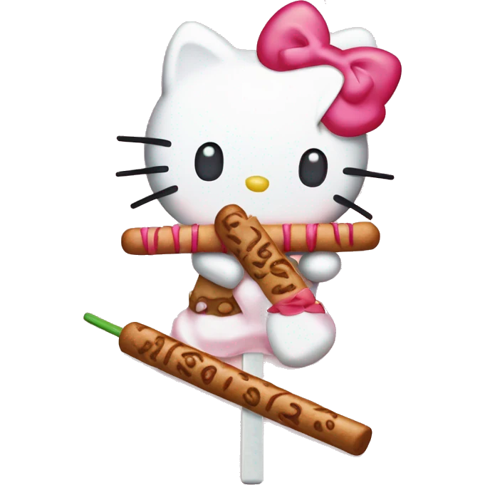 hello kitty with pepero emoji