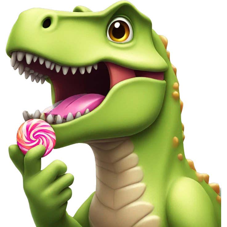 Dinosaurus eating candy emoji