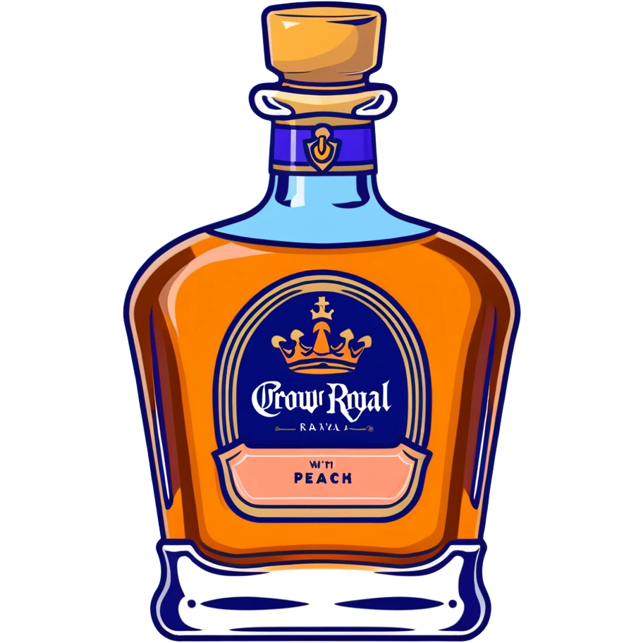 Crown Royal Peach whisky bottle with orange bag emoji