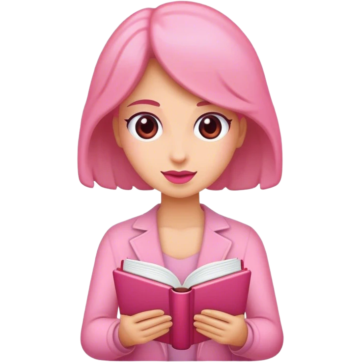 leitora mulher livro rosa emoji