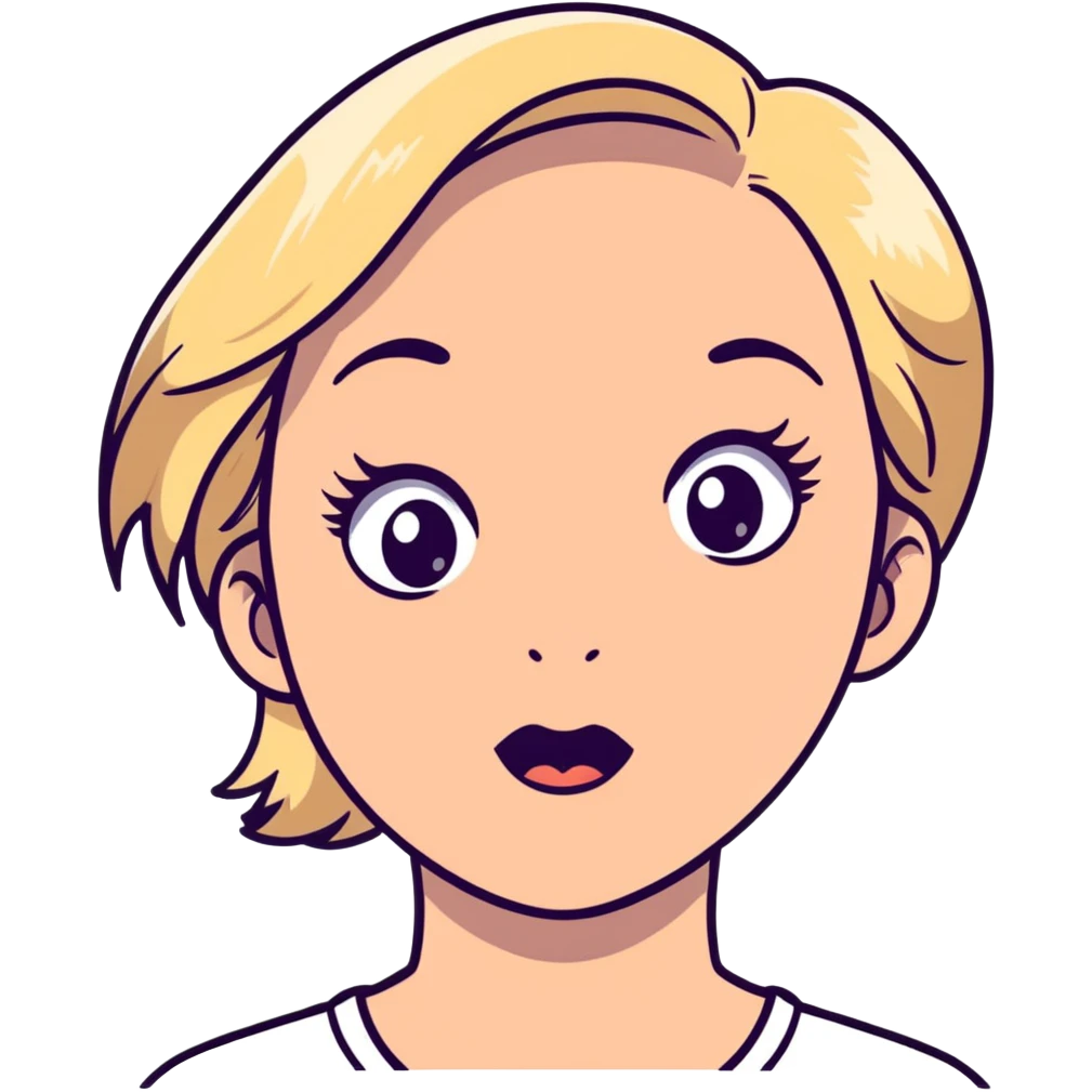 blonde girl with grey eyes doing skincare with surprised face emoji