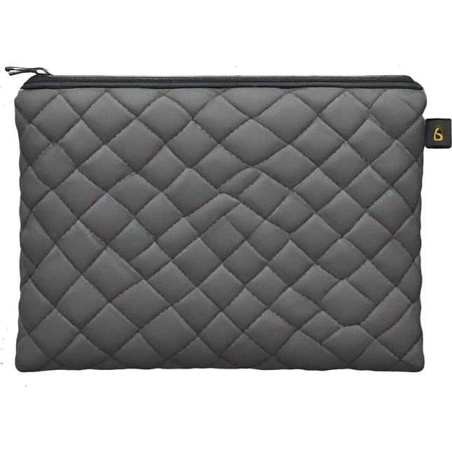 quilted rectangular pouch with zipper emoji
