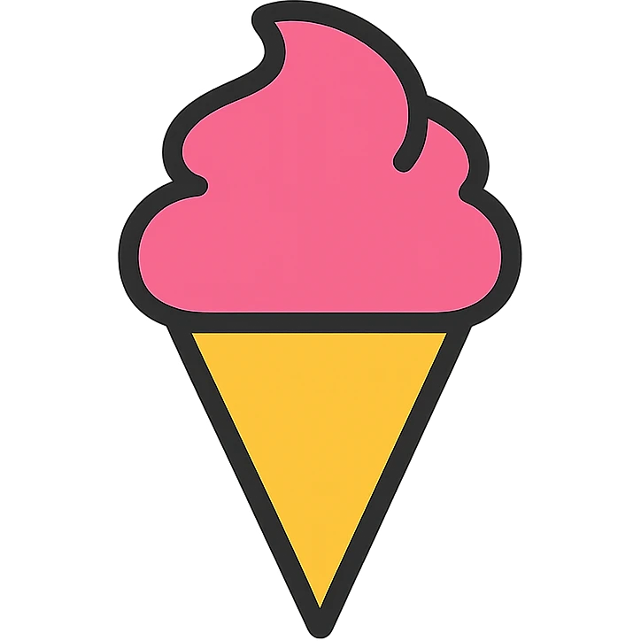 An ice cream cone emoji