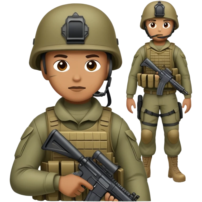 military soldier in combat gear, Arma Reforger style emoji
