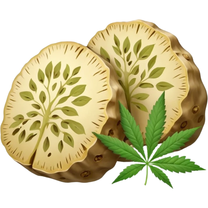 slices of white truffle with cannabis leaf emoji