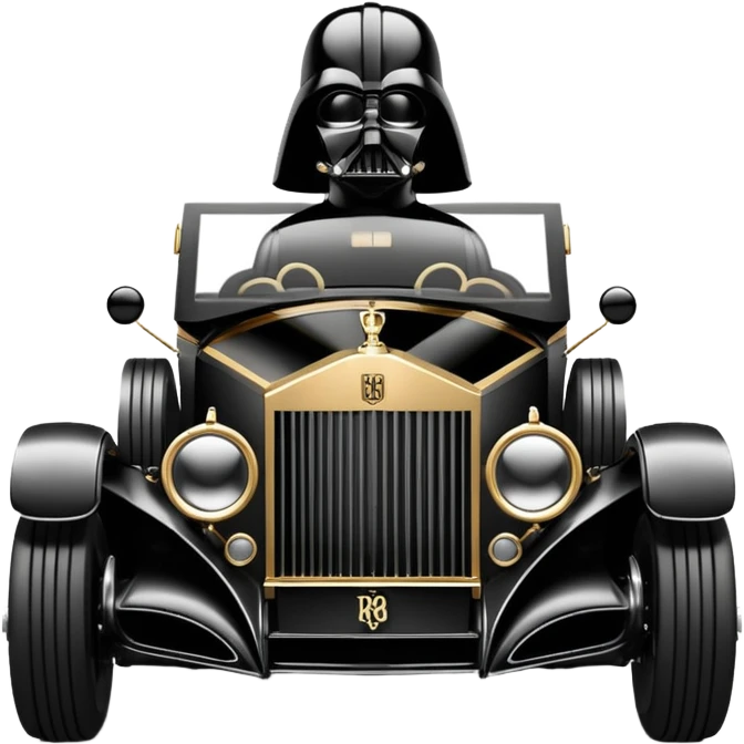 Ornate but stealth 1912 Darth Vader Rolls Royce sports coupe  emoji
