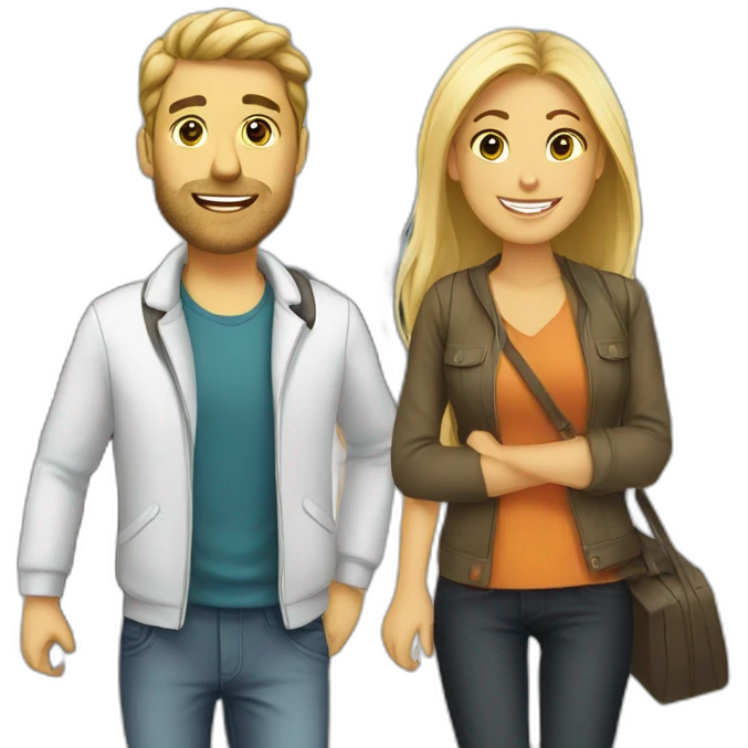  couple white in airport emoji