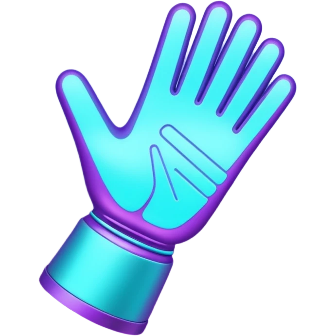 futuristic glowing clapp, purple and cyan glow, dark background emoji