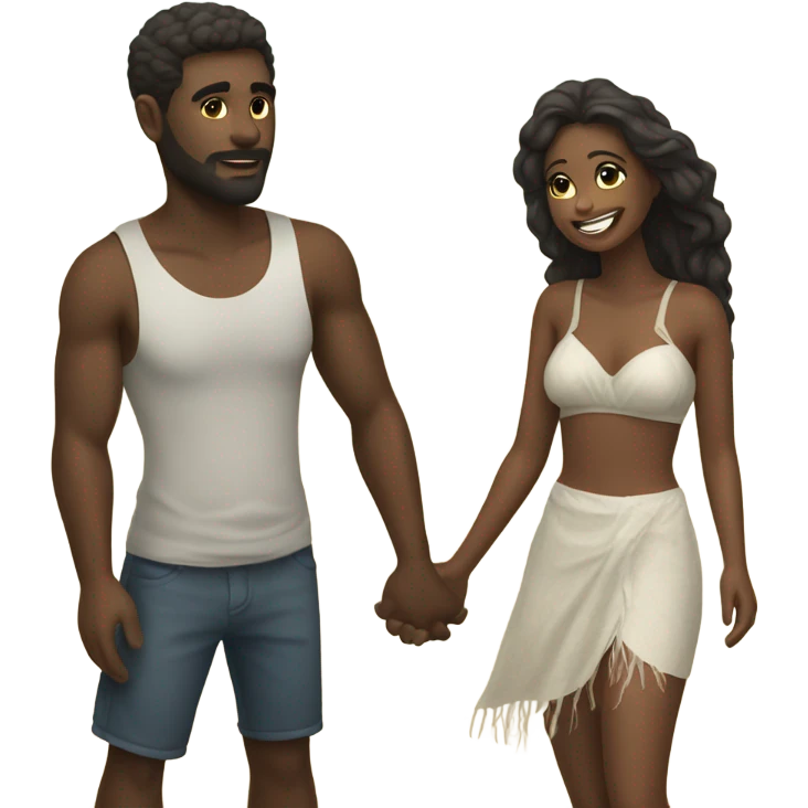 Lovers on the beach emoji