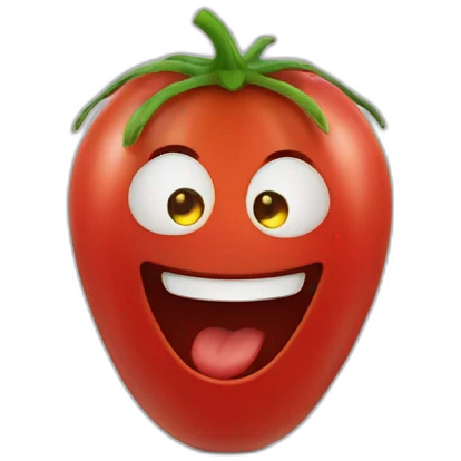 Laughing with tomatoes as eyes emoji