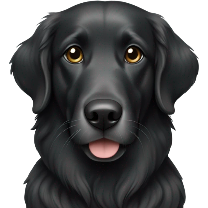 Black golden retriever with grey chest emoji