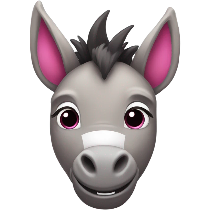 cute Donkey with dark pink dragon wings emoji