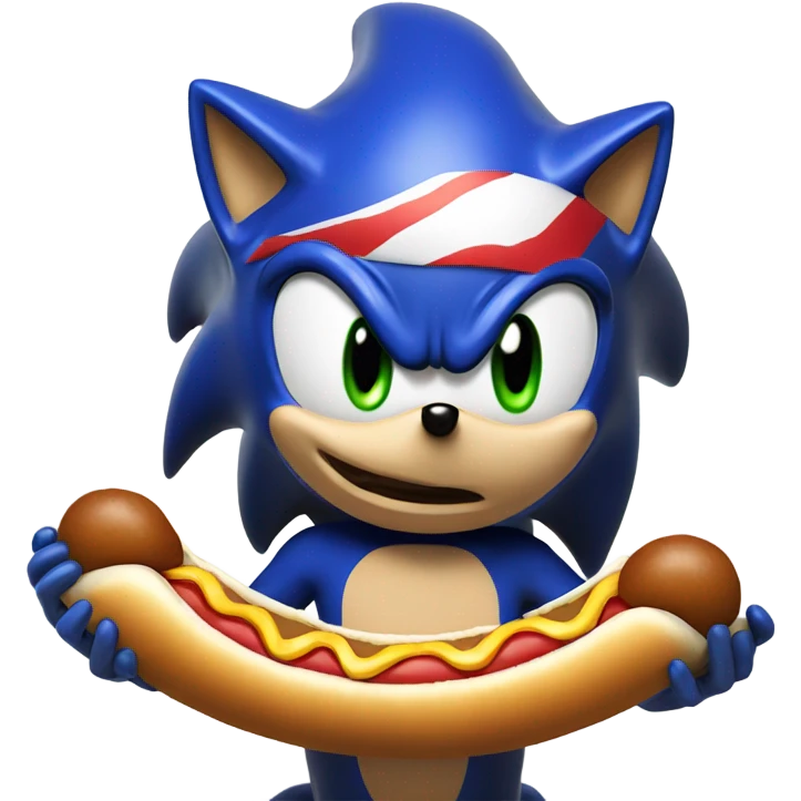 sonic eating a hot dog emoji