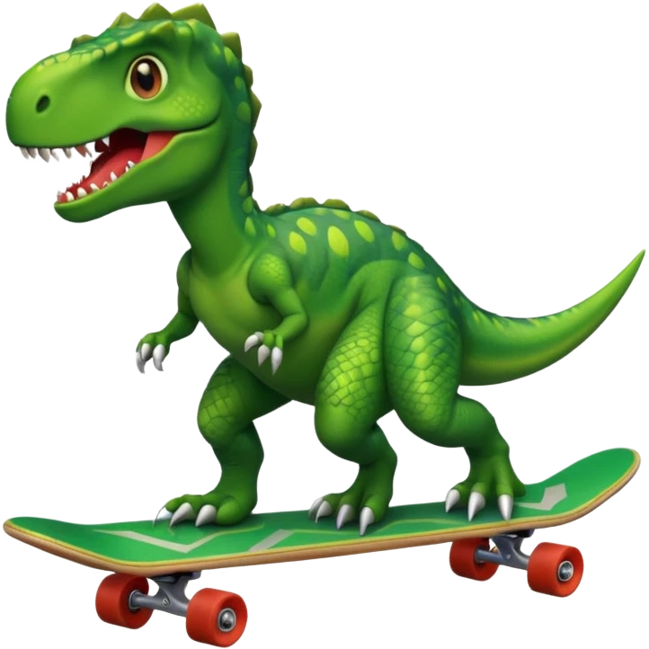 Dinosaur on a skateboard emoji