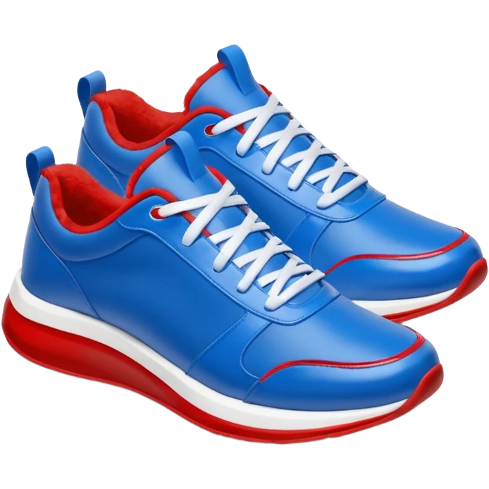  blue upper inspired by Sonic’s fur, with red accents that reference his classic shoes. White details (like stripes, midsoles, or logos) add contrast and keep the design clean. The silhouette is sporty and lightweight, suggesting speed, often with streamlined panels and a low-to-mid cut. emoji