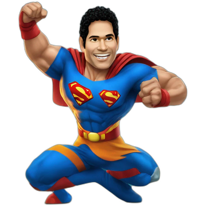 Sachin Tendulkar as super man emoji