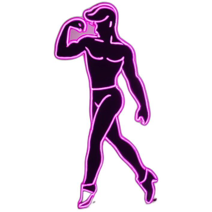 Sexy male dancer neon sign emoji