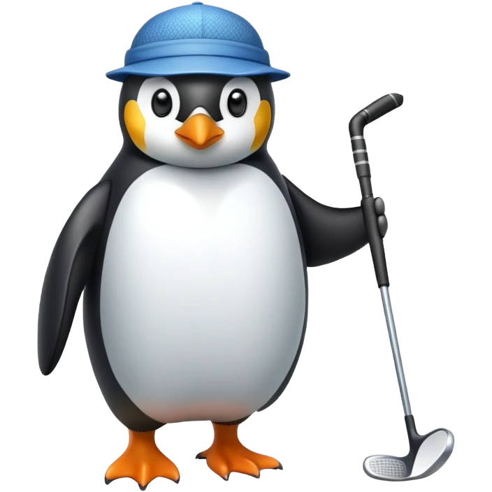 Penguin golfing  emoji