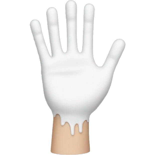 White glue on hand emoji