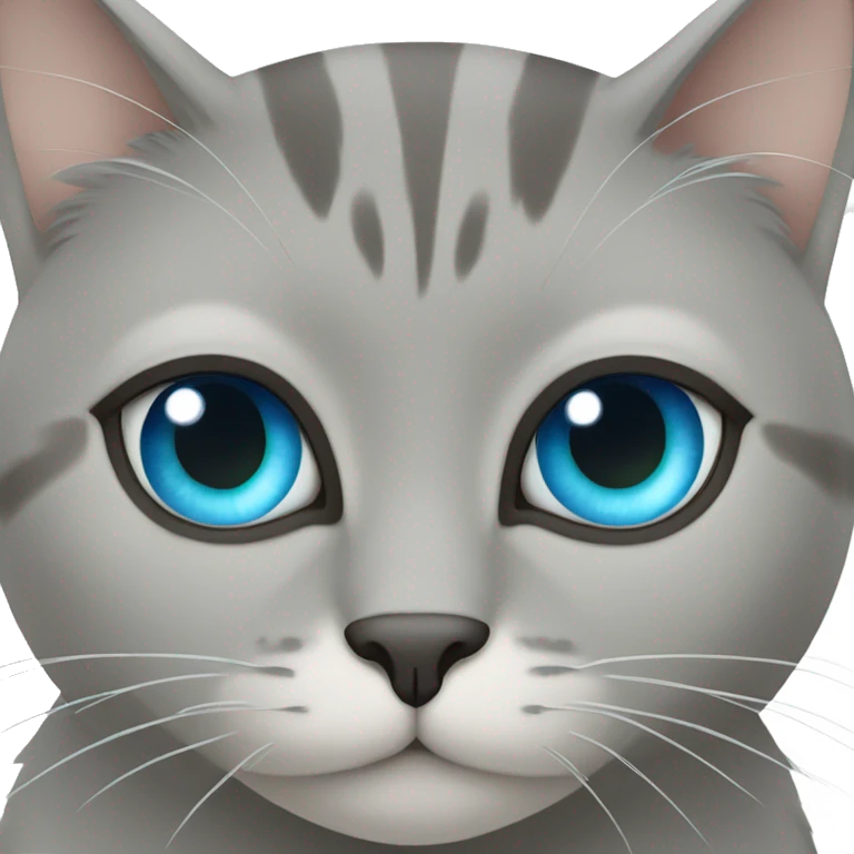 Grey Cat with one blue Eye AND one green eye emoji