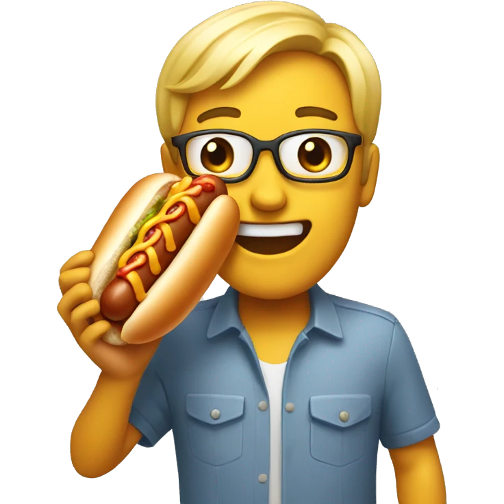 Surprise face with hotdog in hand emoji