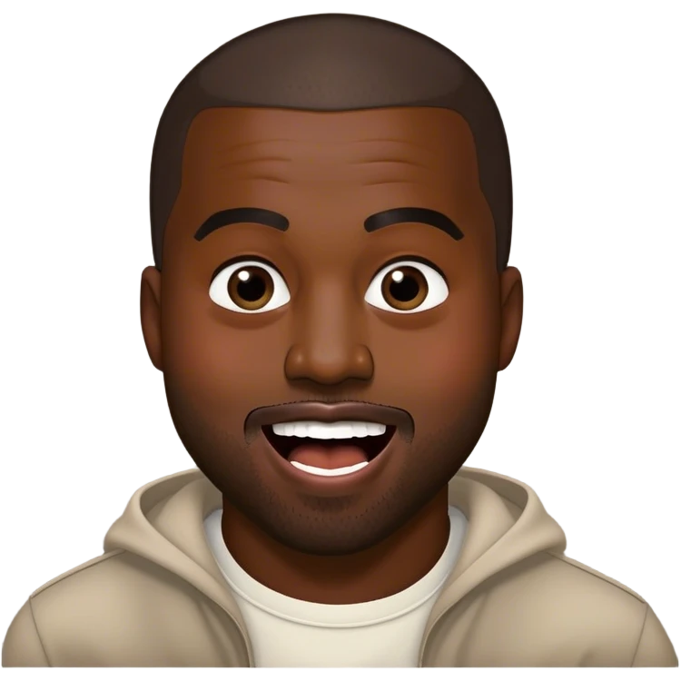 kanye west extremely happy, overjoyed emoji