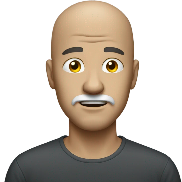 Ouch pain bald man with white goatee  emoji