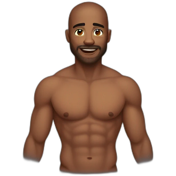 shirtless man with chest hair emoji